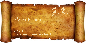 Fáy Kinga névjegykártya