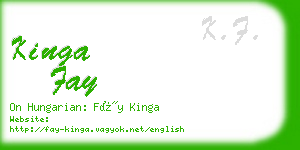 kinga fay business card
